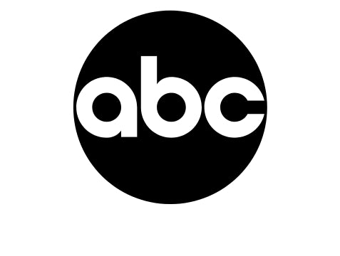 The image displays the ABC logo, featuring the lowercase letters abc in white font, centered within a solid black circle.