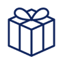 A circular blue logo featuring an open book design in the center.